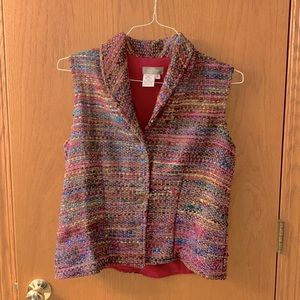 Vintage Multi Color Tweed Vest